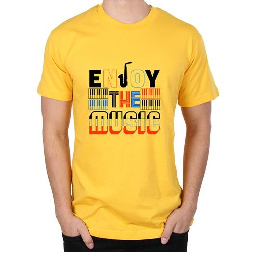 Men's Enjoy Muisc  Graphic Printed T-shirt