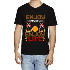 Men's Enjoy Muisc Life Graphic Printed T-shirt