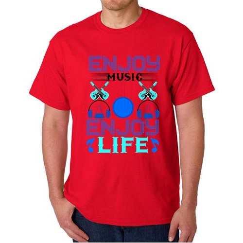 Men's Enjoy Muisc Life Graphic Printed T-shirt
