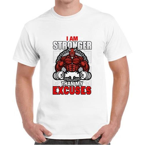 Men's Excuses Stronger Graphic Printed T-shirt