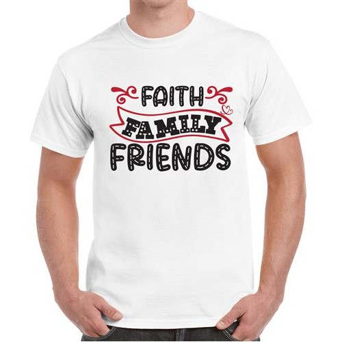 Men's Faith Family Friend Graphic Printed T-shirt