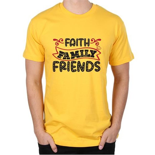 Men's Faith Family Friend Graphic Printed T-shirt