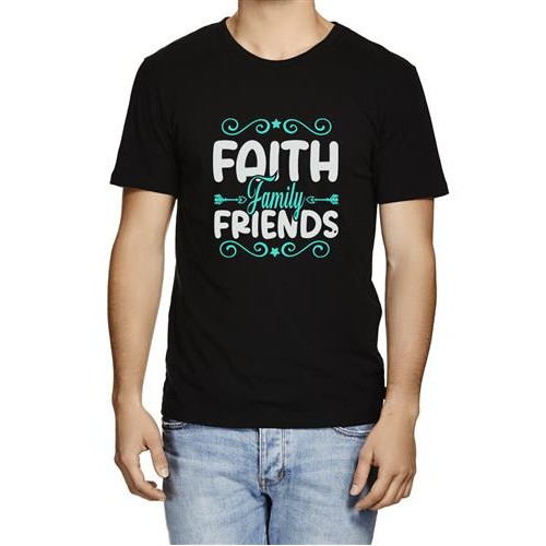 Men's Faith Family Friends Graphic Printed T-shirt