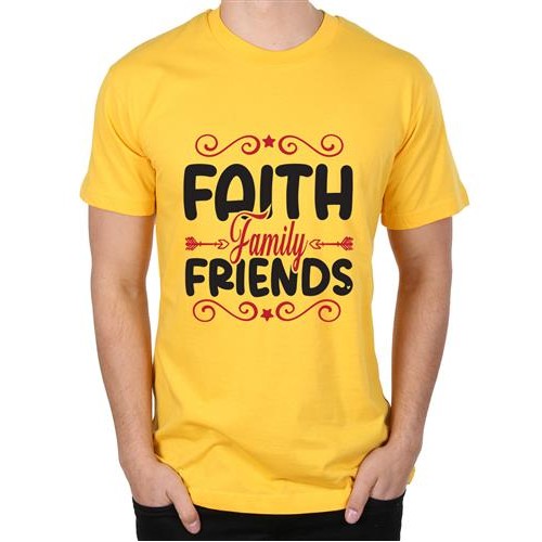 Men's Faith Family Friends Graphic Printed T-shirt