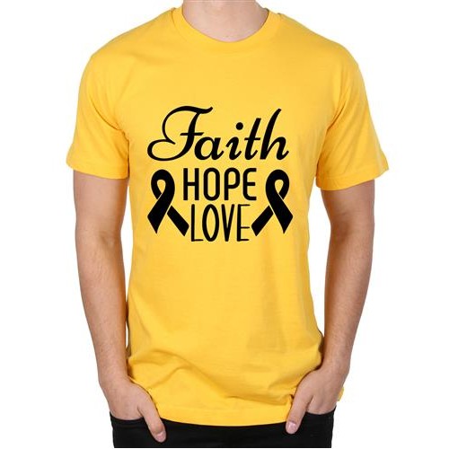 Men's Faith Hope Ribbon Graphic Printed T-shirt