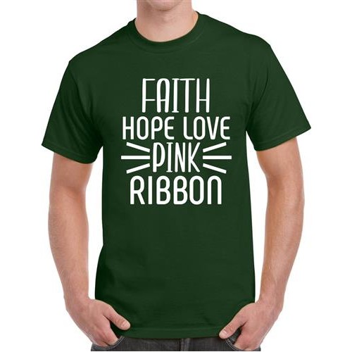 Men's Faith Love Pink Graphic Printed T-shirt