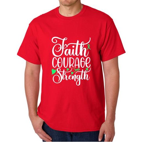 Faith Courage Strength Graphic Printed T-shirt