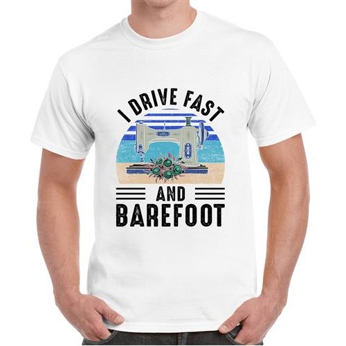 Men's Fast Barefoot Graphic Printed T-shirt