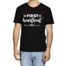 Men's First Heart Beat Graphic Printed T-shirt