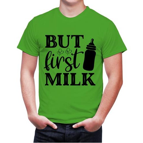 Men's First Milk Bottle Graphic Printed T-shirt
