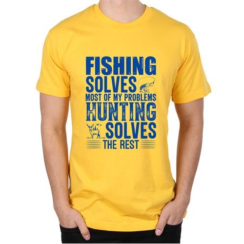 Men's Fishing Solves Graphic Printed T-shirt