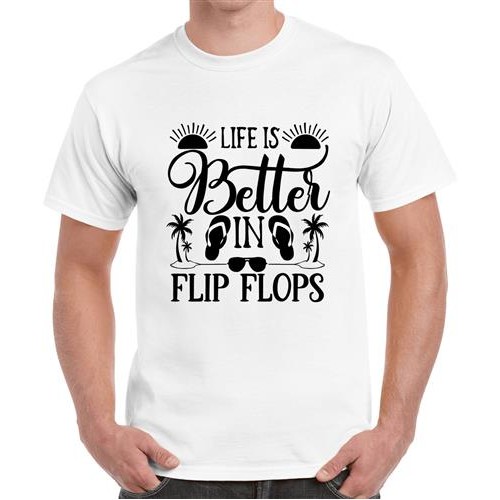 Men's Flip Flops Life  Graphic Printed T-shirt
