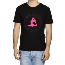 Men's Flower Yoga  Graphic Printed T-shirt