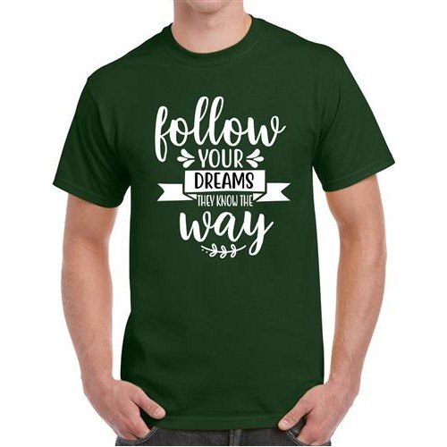 Men's Follow Dreams Way Graphic Printed T-shirt