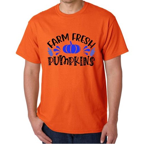 Men's Freash Pumpkins Graphic Printed T-shirt