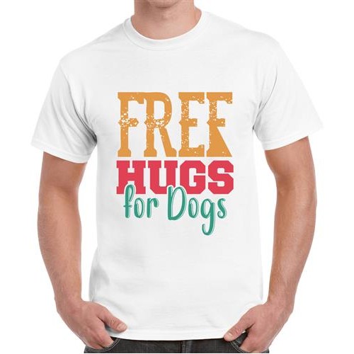 Men's Free Dogs Hugs Graphic Printed T-shirt
