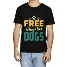 Men's Free Hugs Dogs Graphic Printed T-shirt