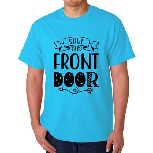 Men's Front Door Shut Graphic Printed T-shirt