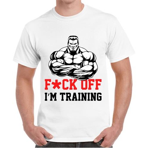 Men's Fuck off Training Graphic Printed T-shirt