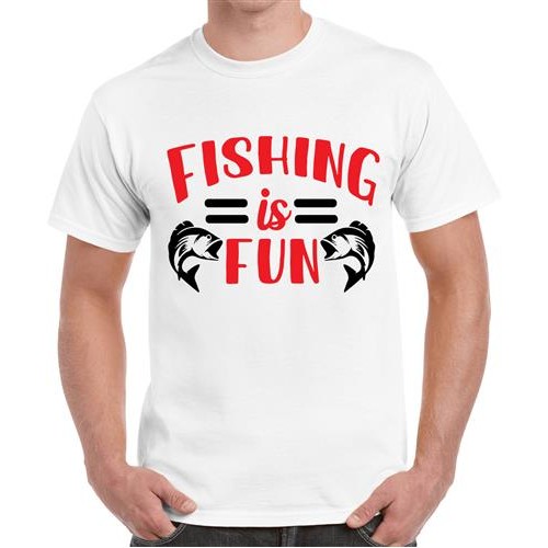 Men's Fun Is Fishing Graphic Printed T-shirt