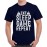 Men's Game Sleep Eat Graphic Printed T-shirt