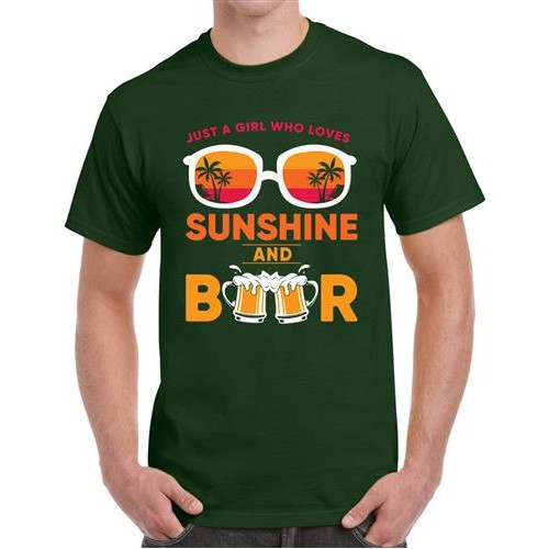 Men's Girl Who Beer Graphic Printed T-shirt