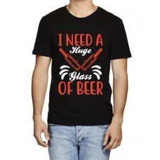 Men's Glass Beer Graphic Printed T-shirt
