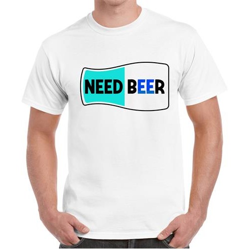 Men's Glass Need Beer Graphic Printed T-shirt