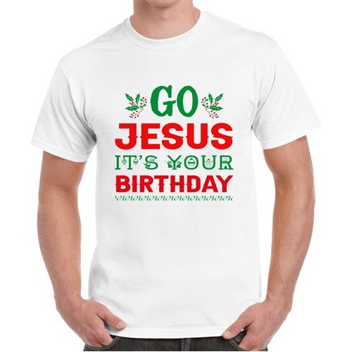 Men's Go Jesus Birthday Graphic Printed T-shirt