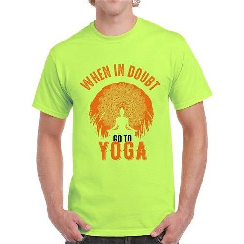 When In Doubt Go To Yoga Graphic Printed T-shirt