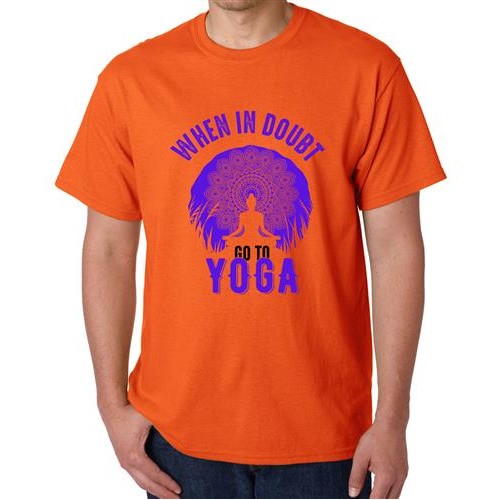 When In Doubt Go To Yoga Graphic Printed T-shirt
