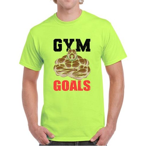 Men's Goals Gym Graphic Printed T-shirt