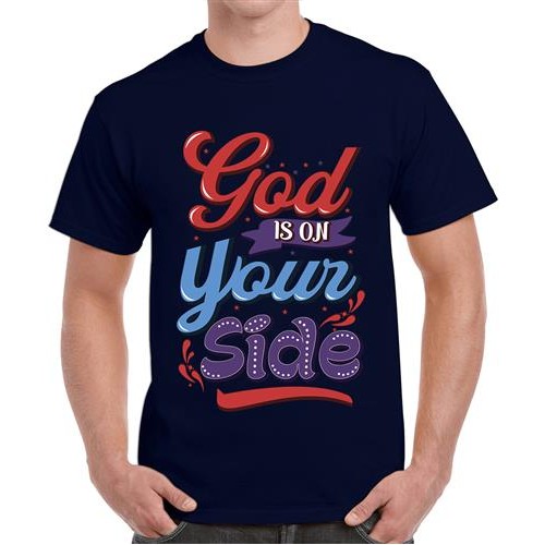 Men's God Side Your Graphic Printed T-shirt
