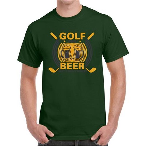 Men's Golf And Beer Graphic Printed T-shirt