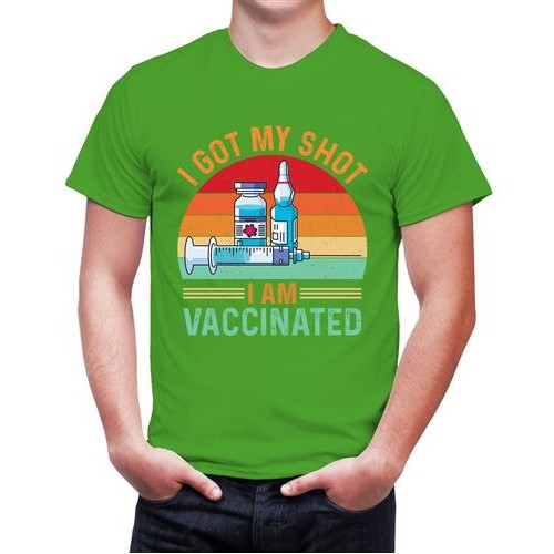 Men's Got Shot Vaccinated Graphic Printed T-shirt