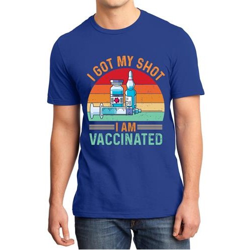 Men's Got Shot Vaccinated Graphic Printed T-shirt