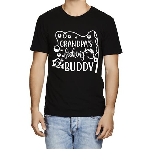 Buy Men's Grandpa's Fishing Buddy Graphic Printed T-shirt at