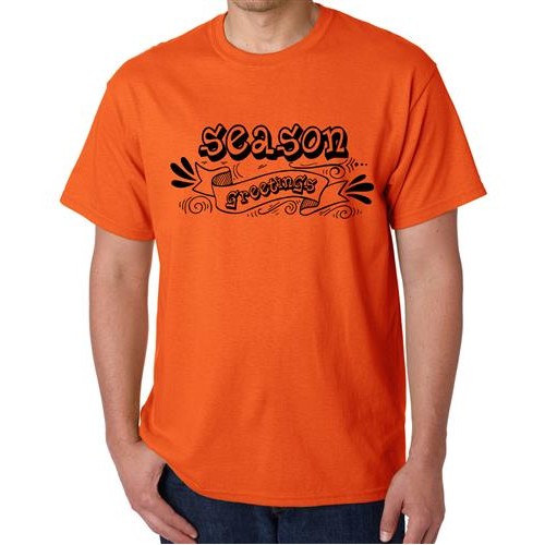 Men's Greeting Season Graphic Printed T-shirt