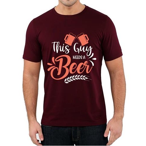 Men's Guy Beer Graphic Printed T-shirt
