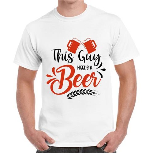 Men's Guy Beer Graphic Printed T-shirt
