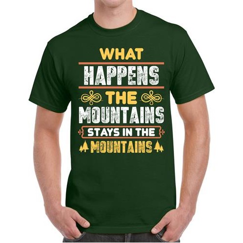 Men's Happens Mountains Graphic Printed T-shirt