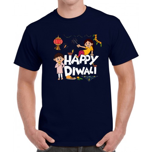 Men's Happy Diwali Graphic Printed T-shirt