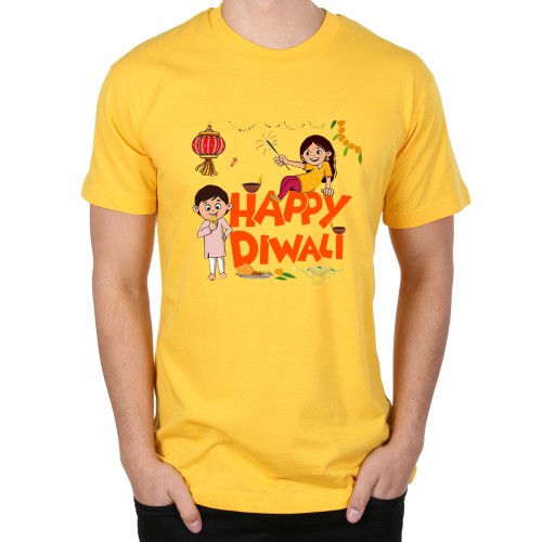 Men's Happy Diwali Graphic Printed T-shirt