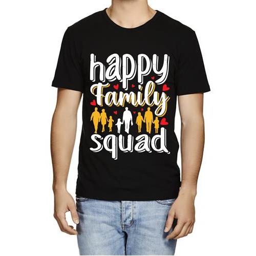 Men's Happy Family Heart Graphic Printed T-shirt