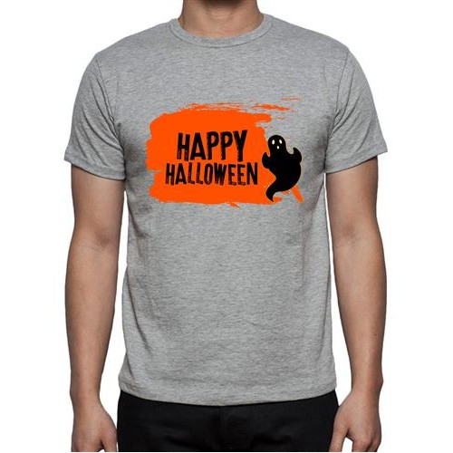Men's Happy Halloween Ghost Graphic Printed T-shirt