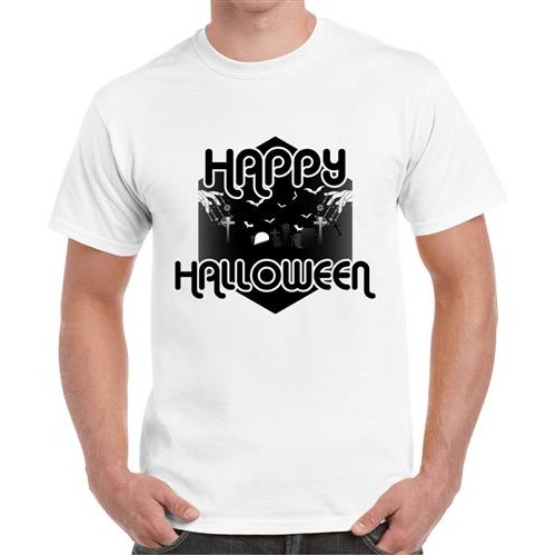 Men's Happy Halloween Graphic Printed T-shirt