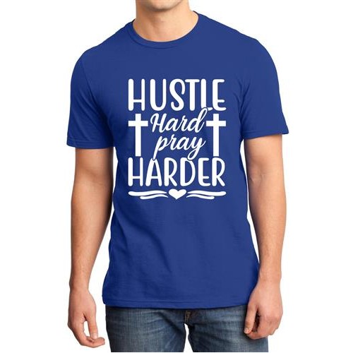 Men's Hard Pray Heart Graphic Printed T-shirt