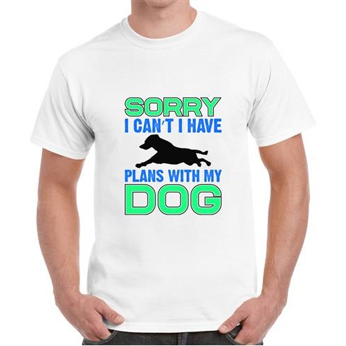Men's Have Plans Dog Graphic Printed T-shirt