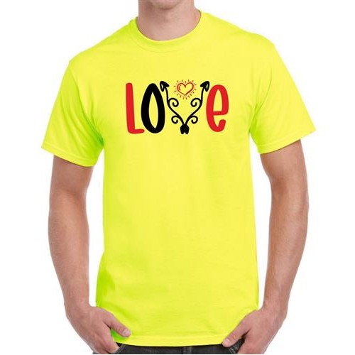 Men's Heart Arrow Love Graphic Printed T-shirt