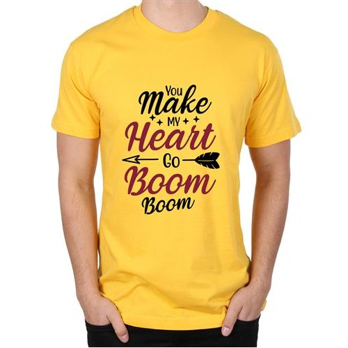 Men's Heart Go Boom Graphic Printed T-shirt